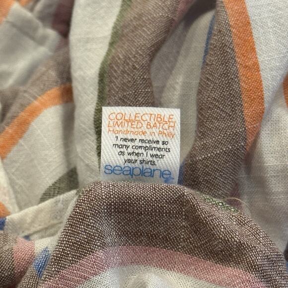 Seaplane Men’s Striped Cotton Shirt Size L - Picture 5 of 6